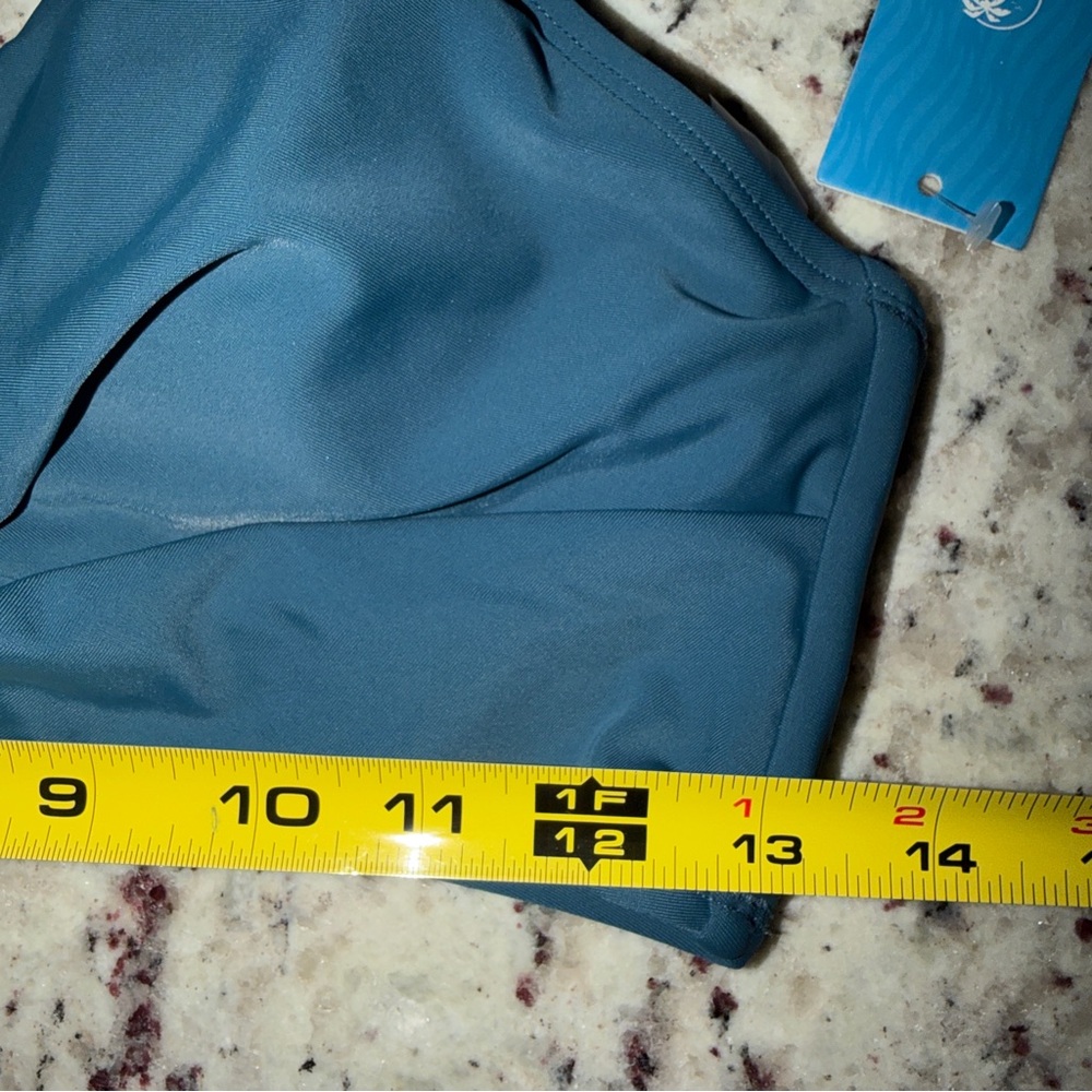 NWT Cupshe Twist Front 2 Piece Bikini Set Teal Blue Adjustable High waisted New - Picture 10 of 10